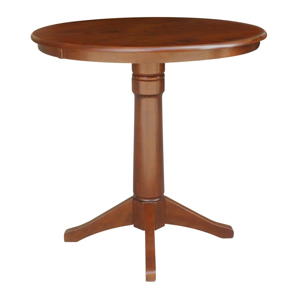 36" Round Top Pedestal Table - 34.9"H, Espresso. Picture 2