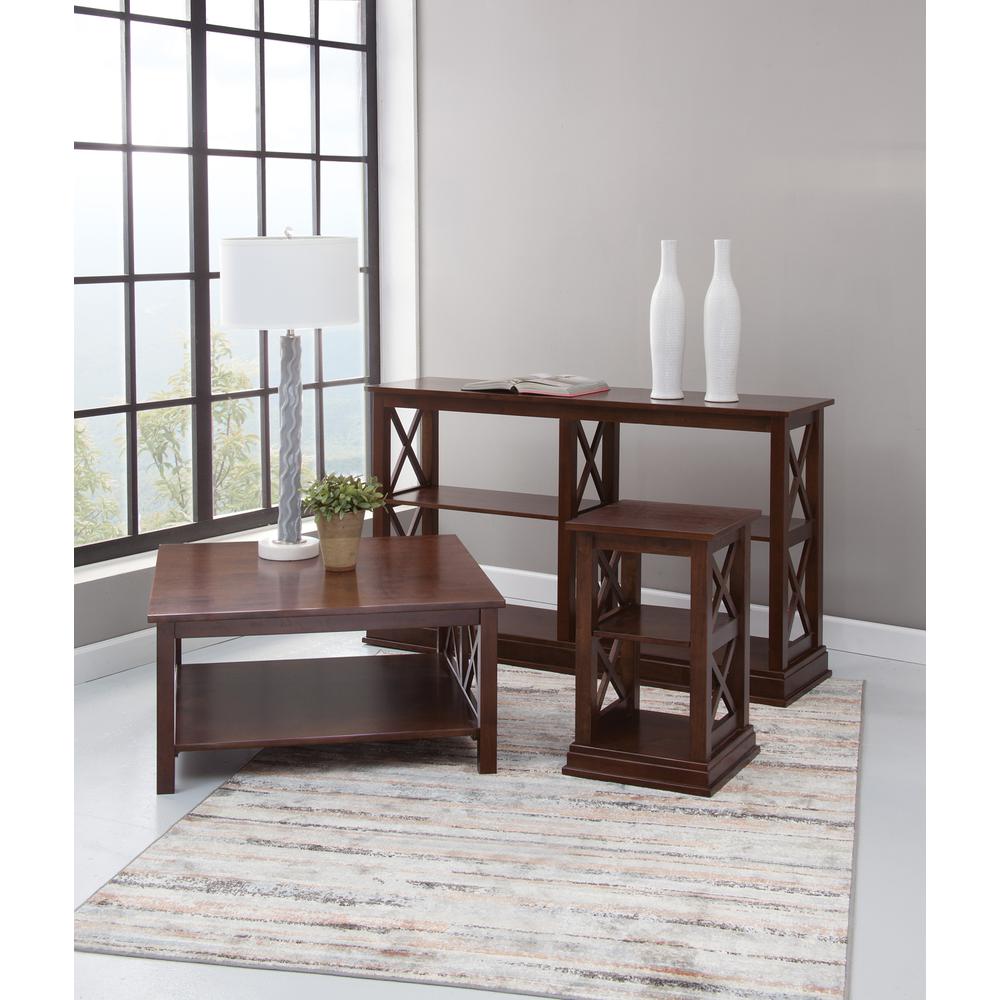 Hampton Accent Table With Shelves, Espresso. Picture 7