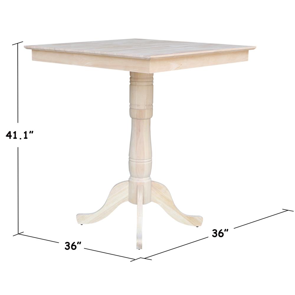 36" x 36" Square Top Pedestal Table - 41.1"H. Picture 4