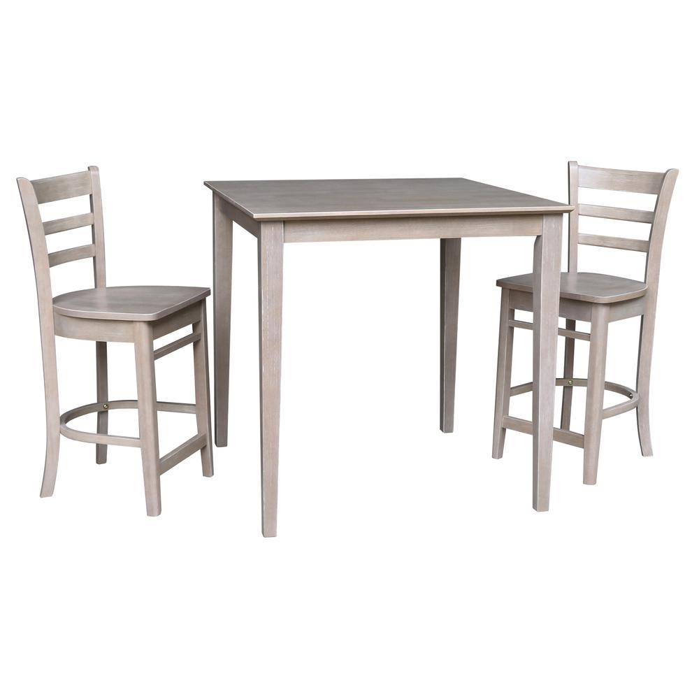 36" x 36" Counter Height Table with 2 Emily Counter Height Stools - 3 Piece Set. Picture 2