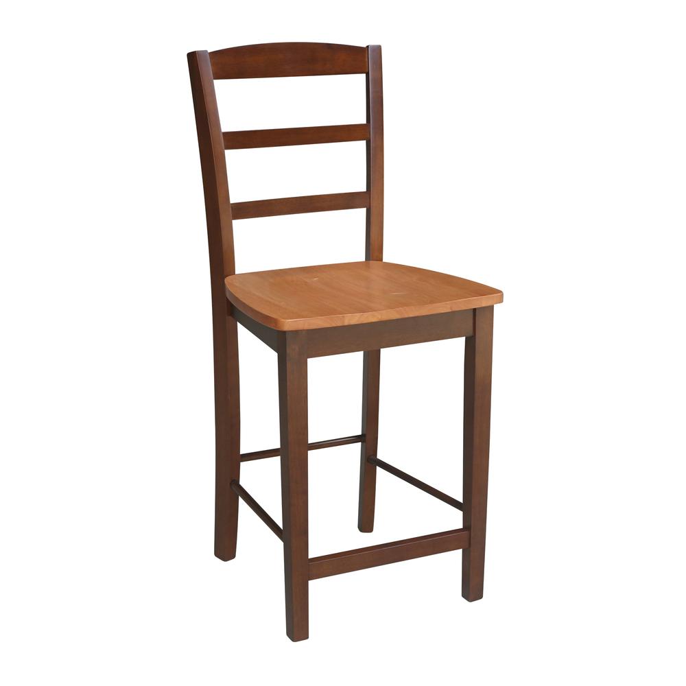 Madrid Counter height Stool - 24" Seat Height, Cinnamon/Espresso. Picture 7