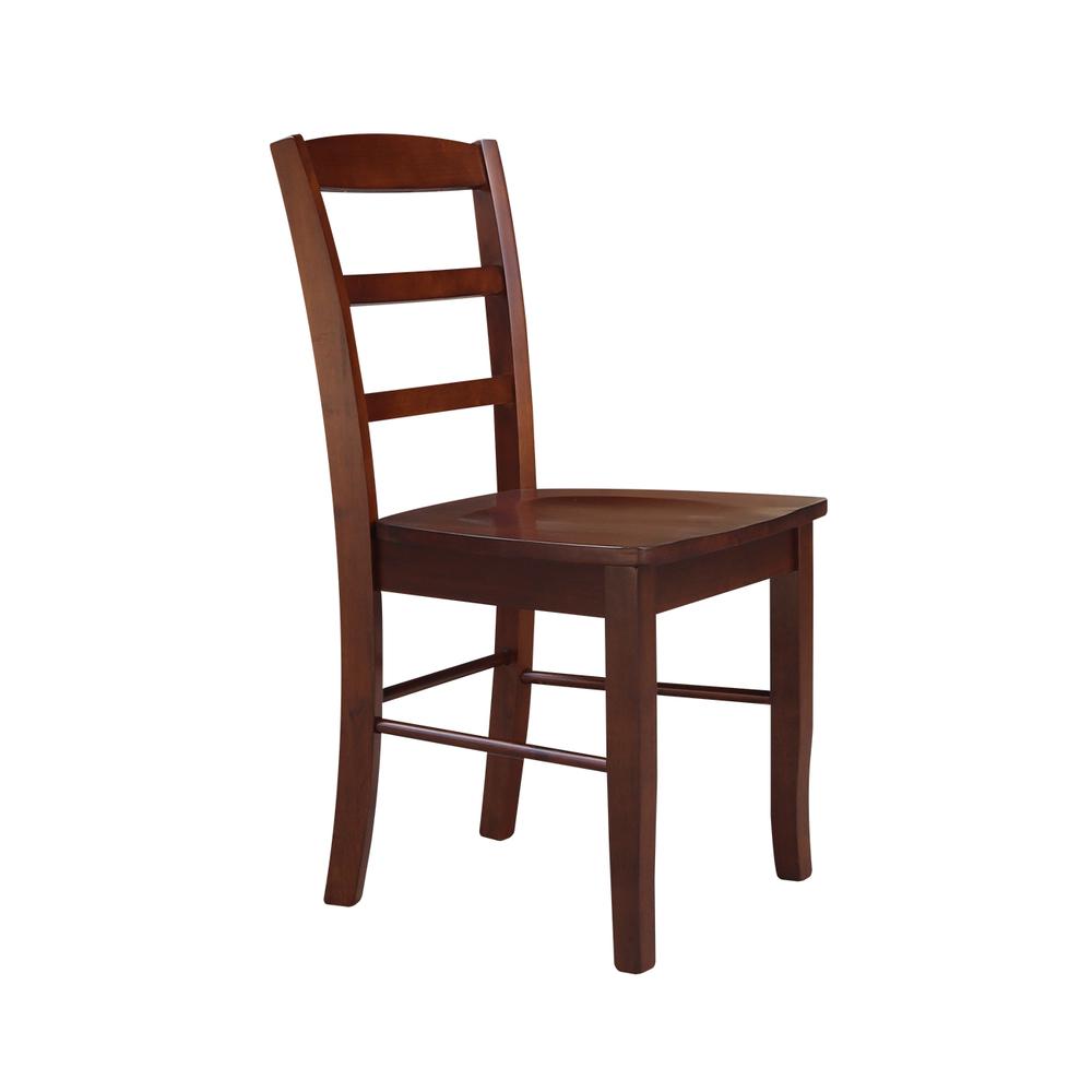 Set of Two Madrid Ladderback Chairs, Espresso. Picture 4