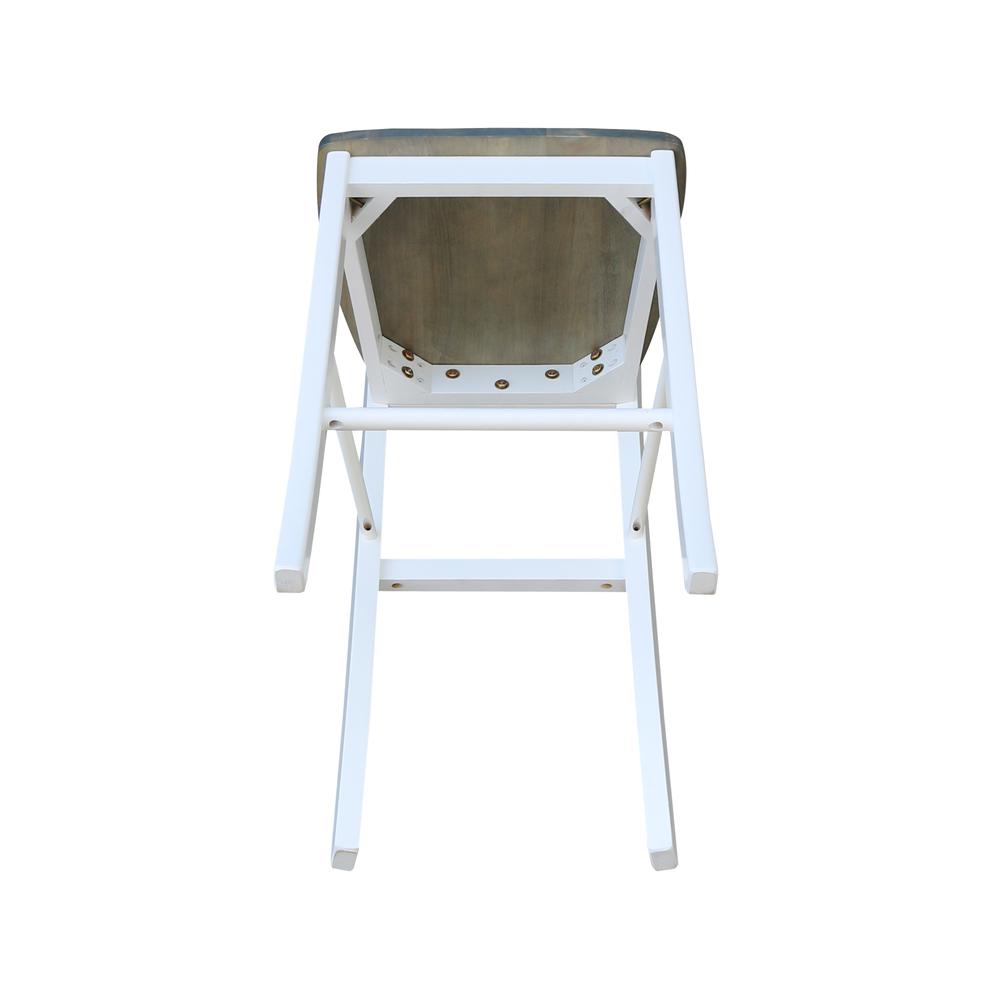 X-back Barheight Stool - 30" Seat Height, White/Heather Gray. Picture 2