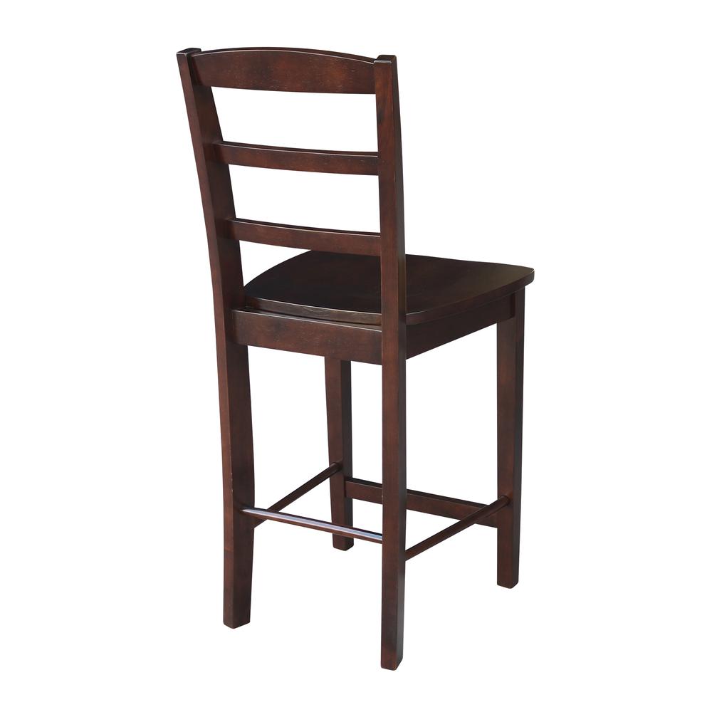 Madrid Counter height Stool - 24" Seat Height, Rich Mocha. Picture 9
