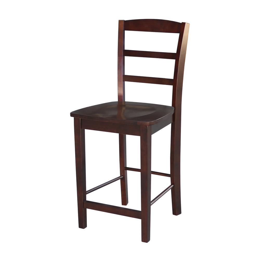 Madrid Counter height Stool - 24" Seat Height, Rich Mocha. Picture 1