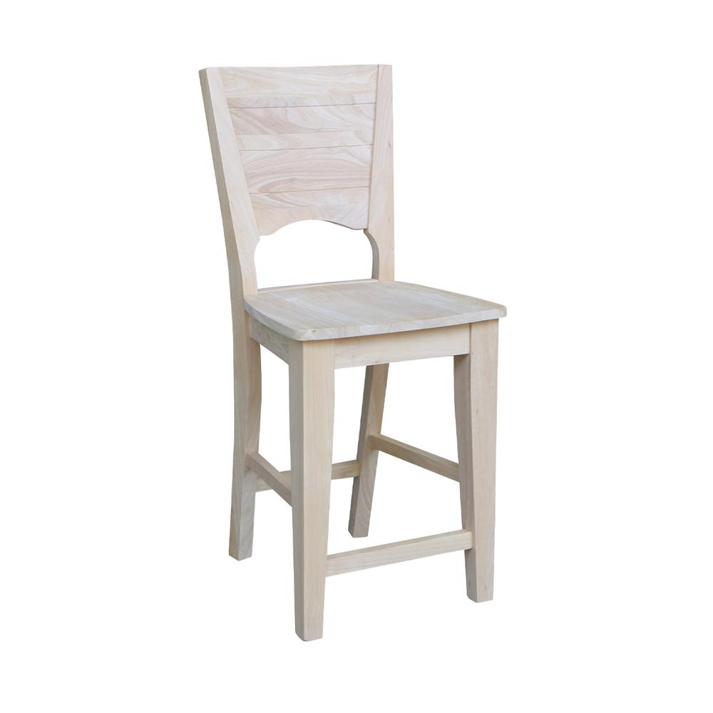 Canyon Collection Solid Back Counter height Stool - 24" Seat Height, Unfinished. Picture 9