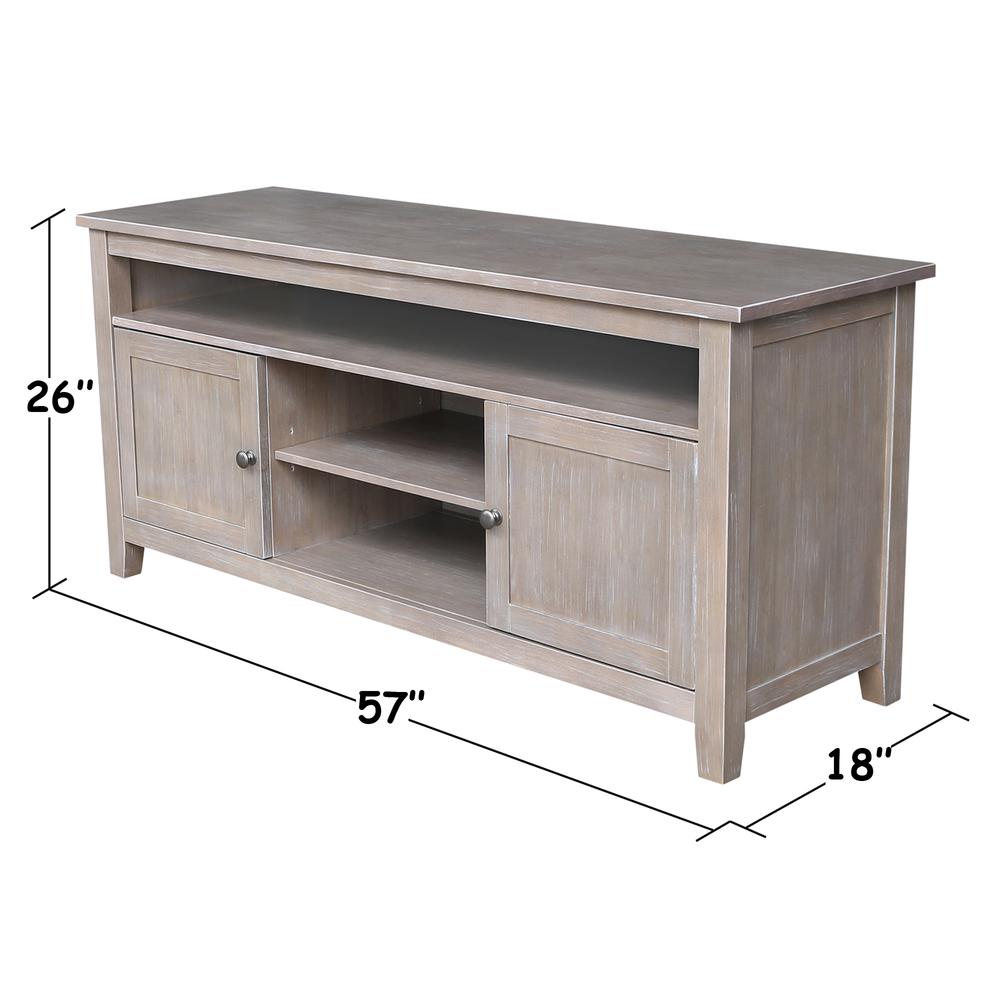 Entertainment / TV Stand - With 2 Doors, Washed Gray Taupe. Picture 8