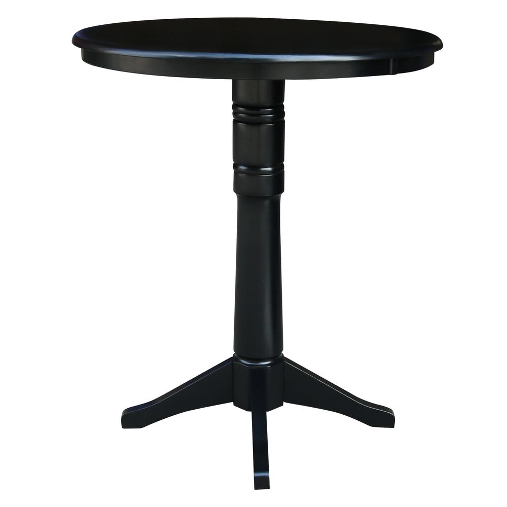 36" Round Top Pedestal Table - 40.9"H, Black. Picture 2