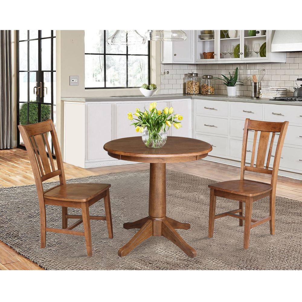 30" Round Top Pedestal Table with 2 San Remo Chairs - 3 Piece Set. Picture 2