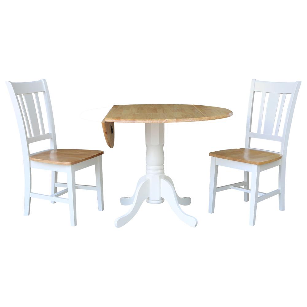 42" Dual Drop Leaf Table with 2 San Remo Splatback chairs - 3 Piece Dining Set. Picture 2
