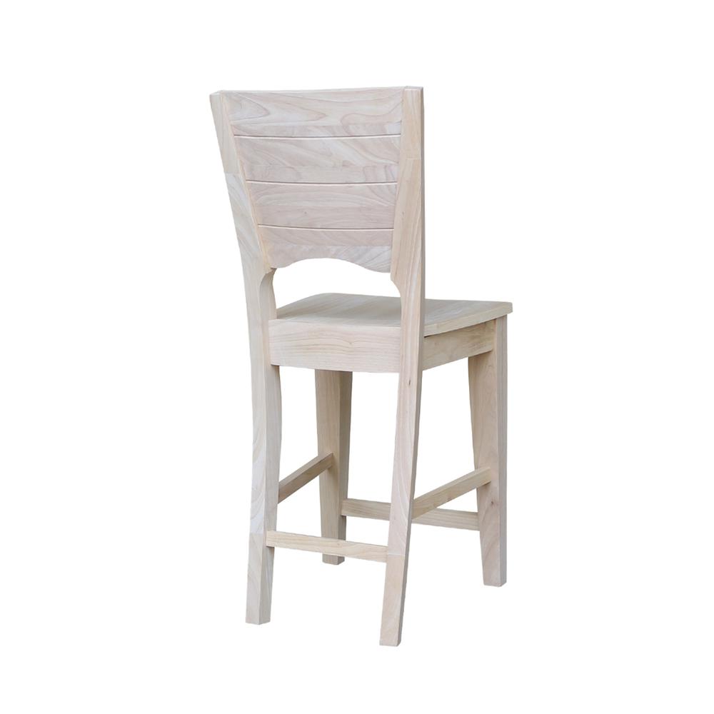Canyon Collection Solid Back Counter height Stool - 24" Seat Height, Unfinished. Picture 10