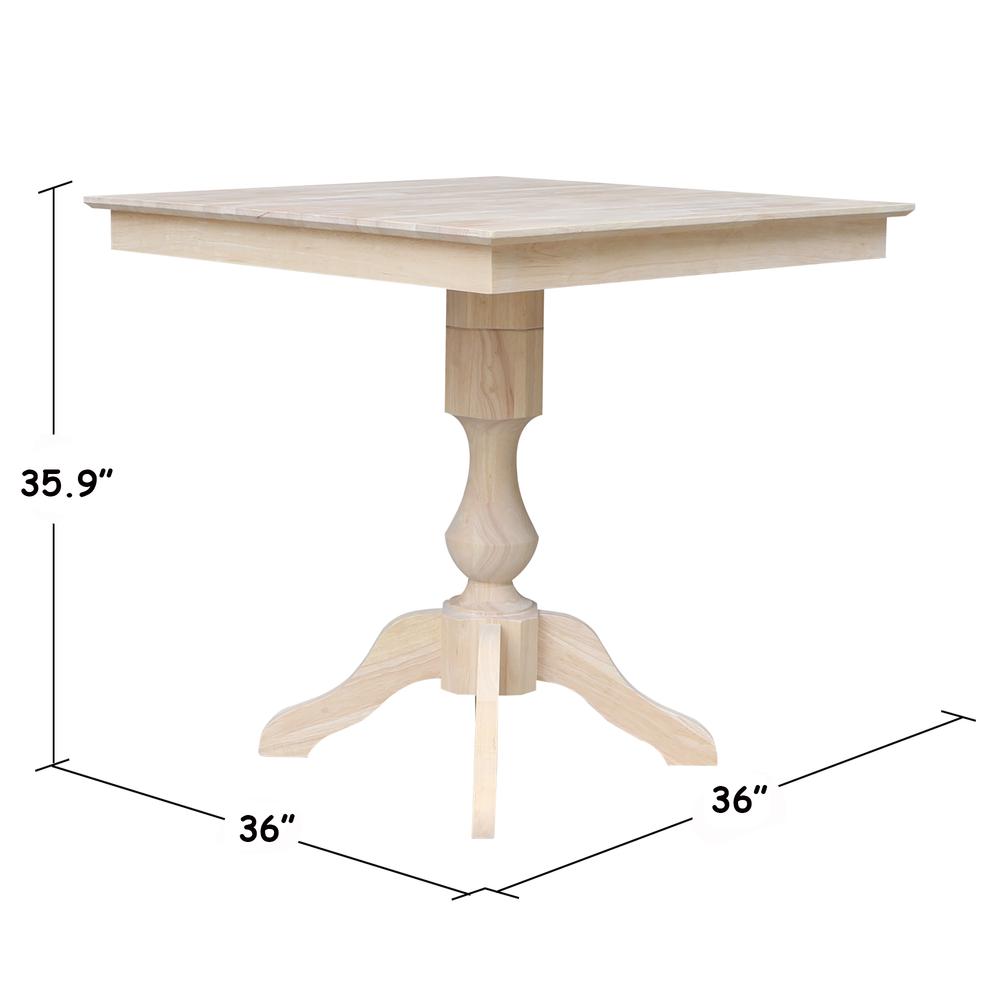 36" x 36" Square Top Pedestal Table - 35.9"H. Picture 4