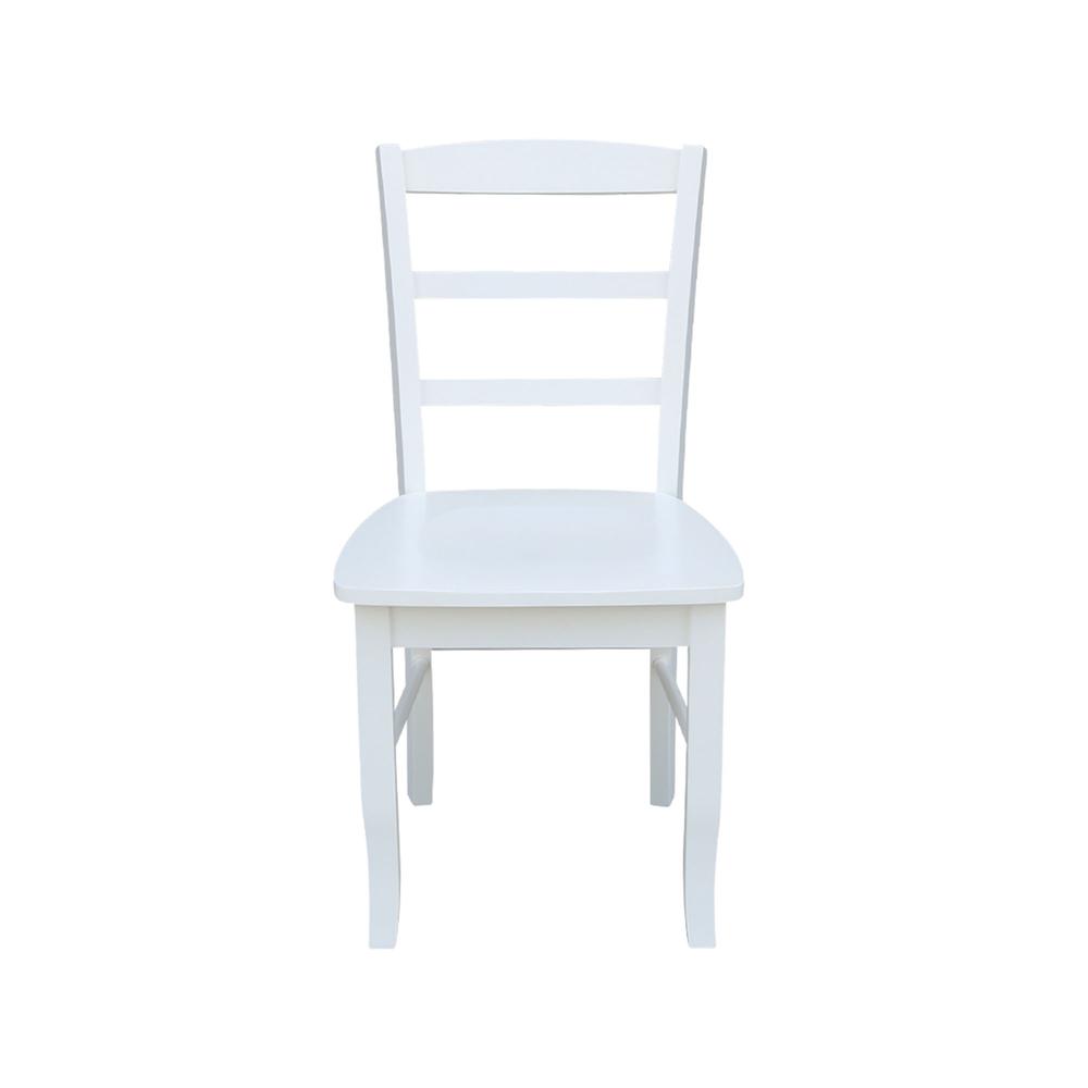 Set of Two Madrid Ladderback Chairs, White. Picture 7