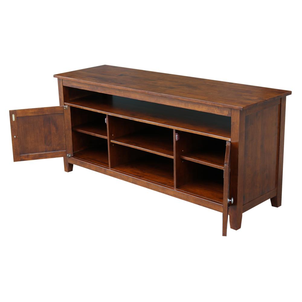 Entertainment / TV Stand - With 2 Doors, Espresso. Picture 3