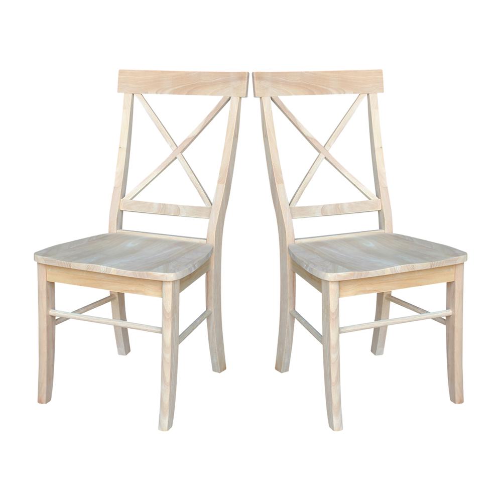 Set of Two X-Back Chairs, Unfinished. Picture 4