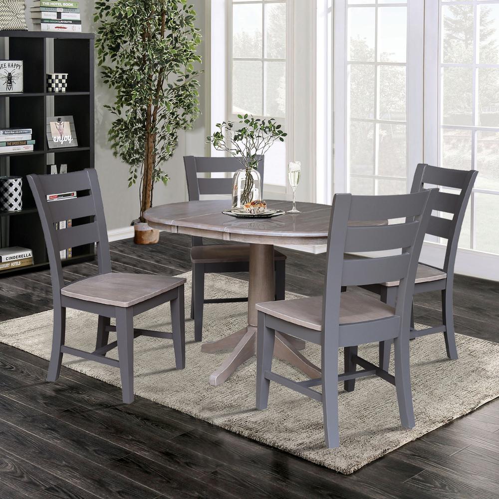 36" Round Extension Dining Table with 4 Chairs 727506562343. Picture 3
