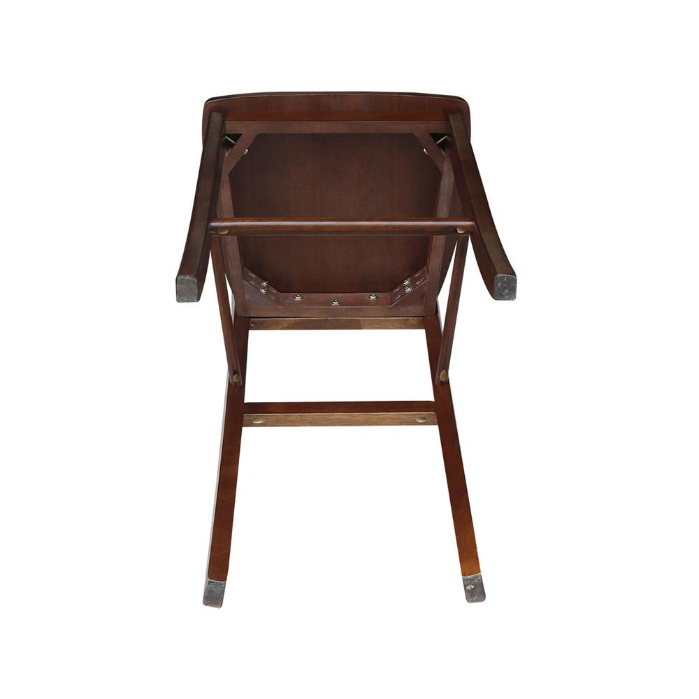 X-Back Bar height Stool - 30" Seat Height, Espresso. Picture 3