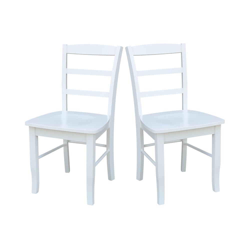 Set of Two Madrid Ladderback Chairs, White. Picture 4