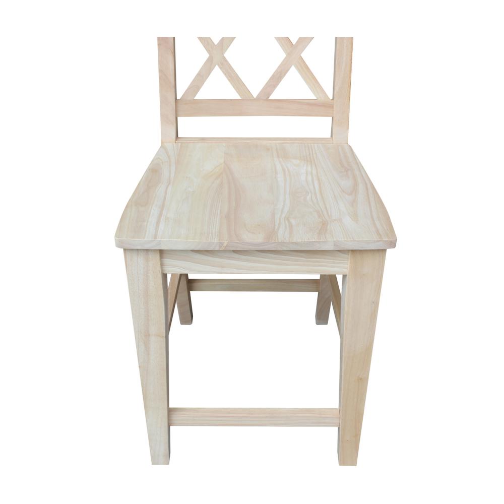 Canyon Collection Counter height Double X-Back  Stool - 24" Seat Height, Unfinished. Picture 2