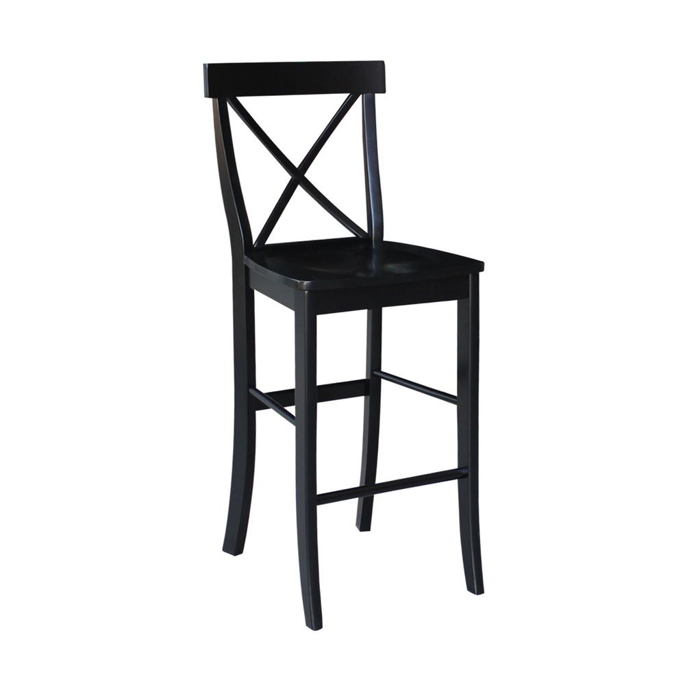 X-Back Bar height Stool - 30" Seat Height, Black. Picture 8