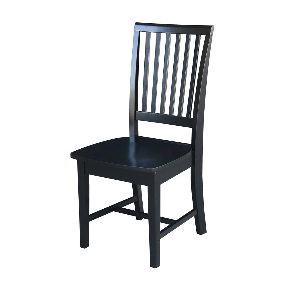 Set of Two Mission Side Chairs, Black. Picture 1