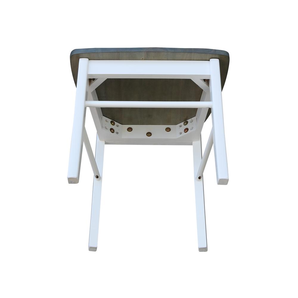 X-Back Chair - with Solid Wood Seat , White/Heather Gray. Picture 2