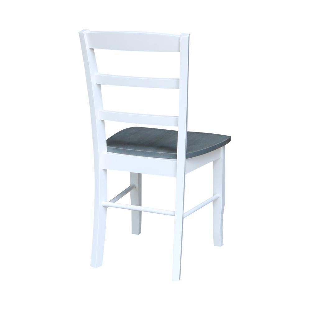 Madrid Ladderback Chairs - Set of 2, White/Heather Gray. Picture 7
