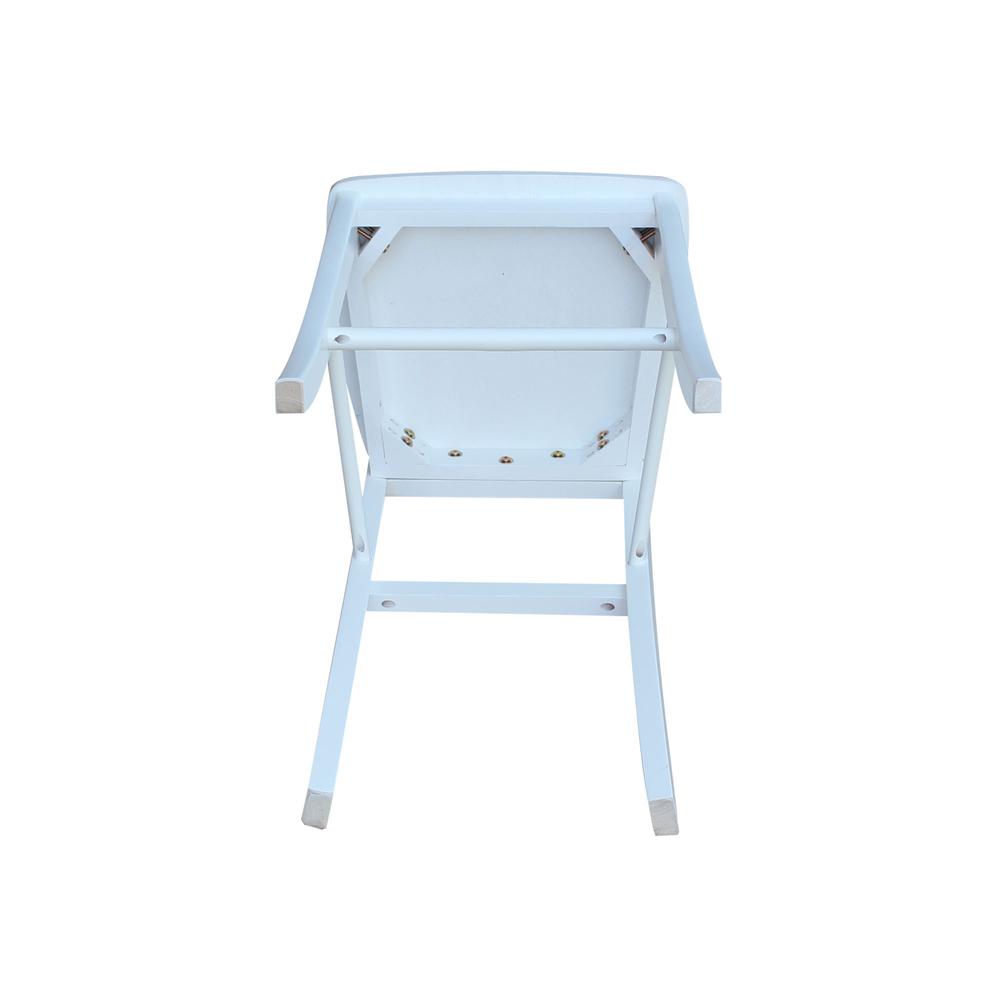 X-Back Bar height Stool - 30" Seat Height, White. Picture 2