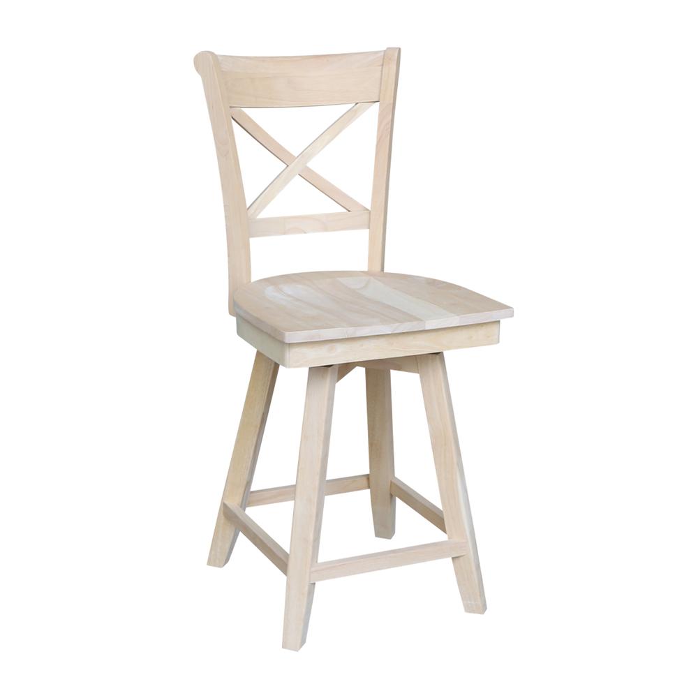 Charlotte Counter height Stool - 24" Seat Height - With Swivel And Auto Return, Unfinished. Picture 10