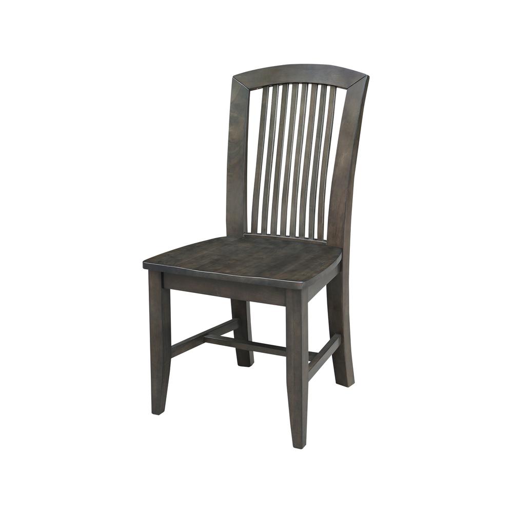 Set of Two Solid Wood Soma Mission Dining Chairs in Coal. Picture 2