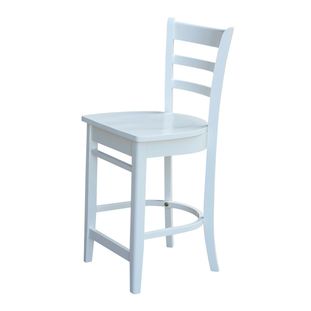 Emily Counter height Stool - 24" Seat Height, White. Picture 8