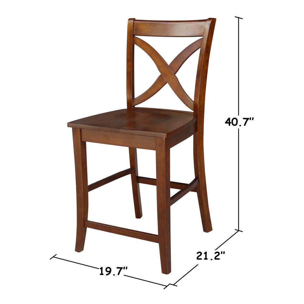 Vineyard Counter height Stool - 24" Seat Height, Espresso. Picture 8