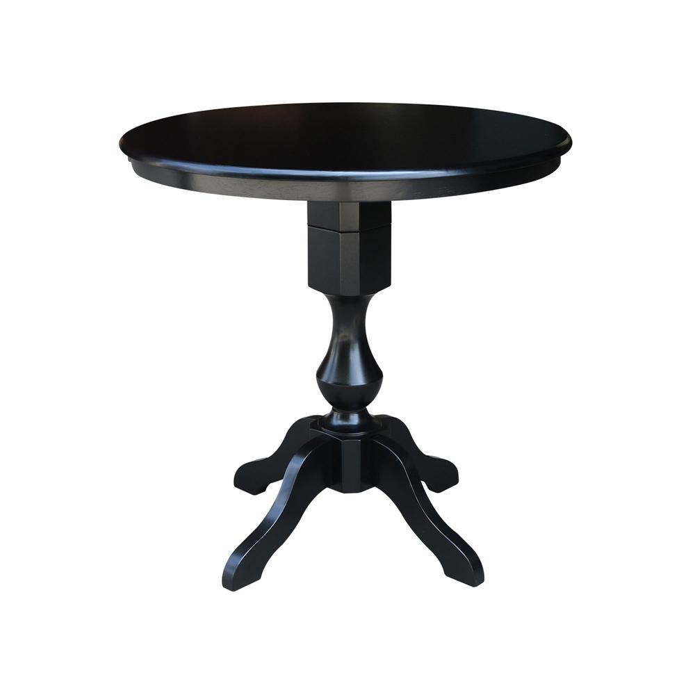 36" Round Pedestal Counter Height Table with 2 Emily Counter Height Stools. Picture 3