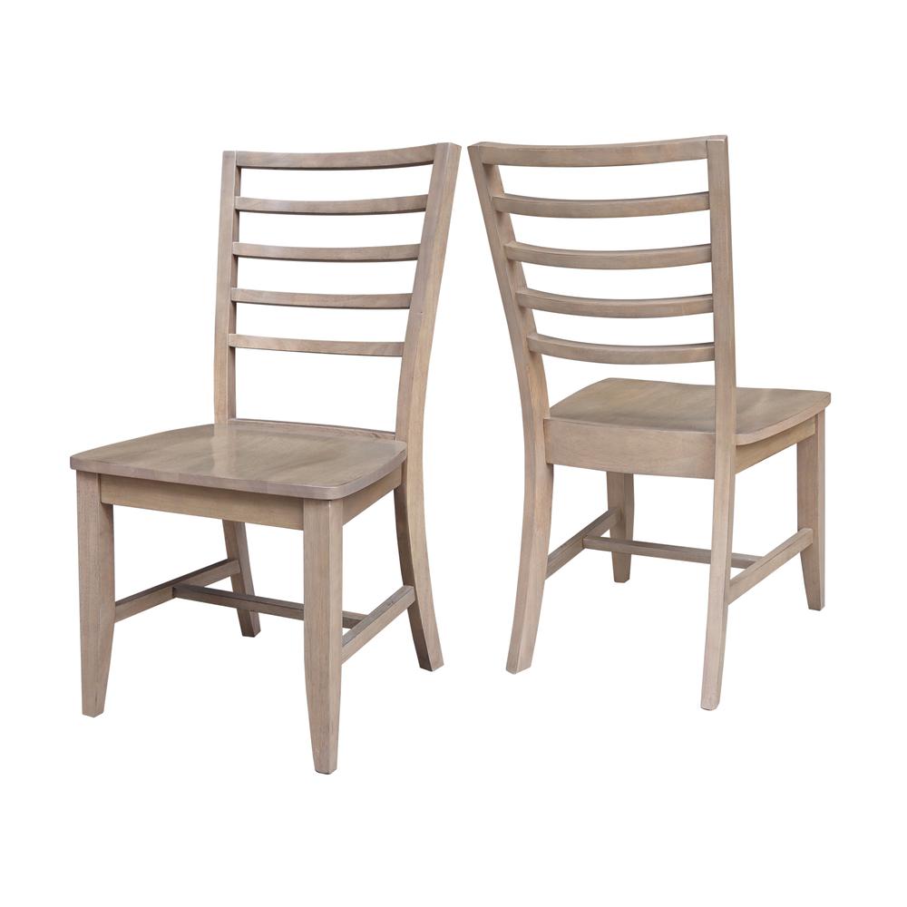Set of Two Solid Wood Soma LadderBack Dining Chairs in Flax. Picture 2