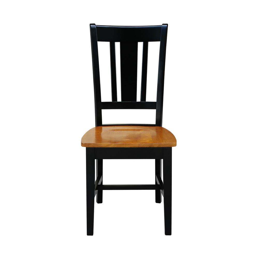 Set of Two San Remo Splatback Chairs, Black/Cherry (Set of 2). Picture 6
