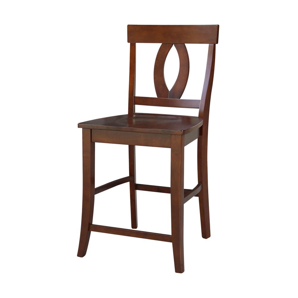 Verona Counter height Stool - 24" Seat Height, Espresso. Picture 1