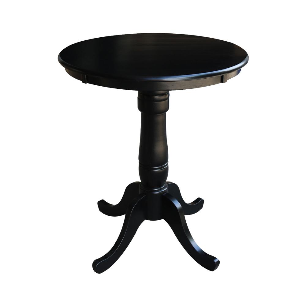 30" Round Pedestal Counter Height Table with 2 Emily Counter Height Stools. Picture 3