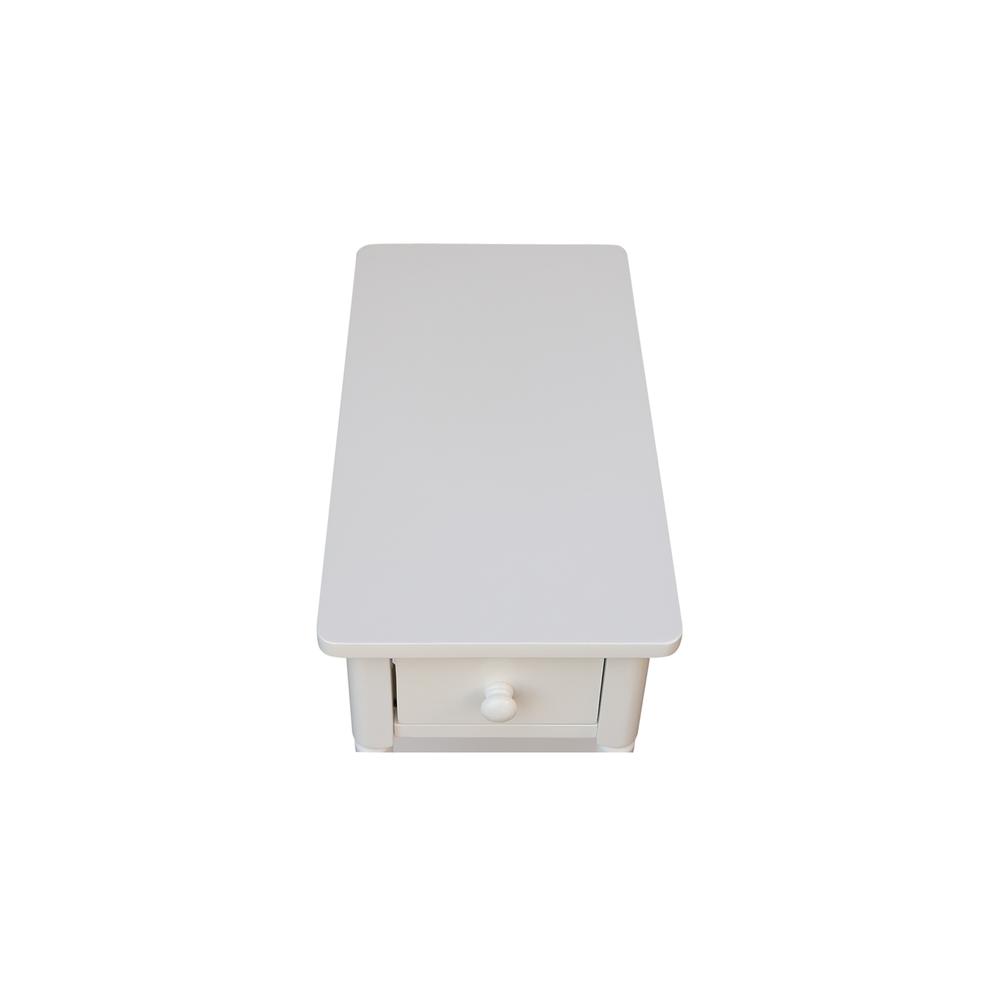 Solid Wood Narrow Side Table in White. Picture 8