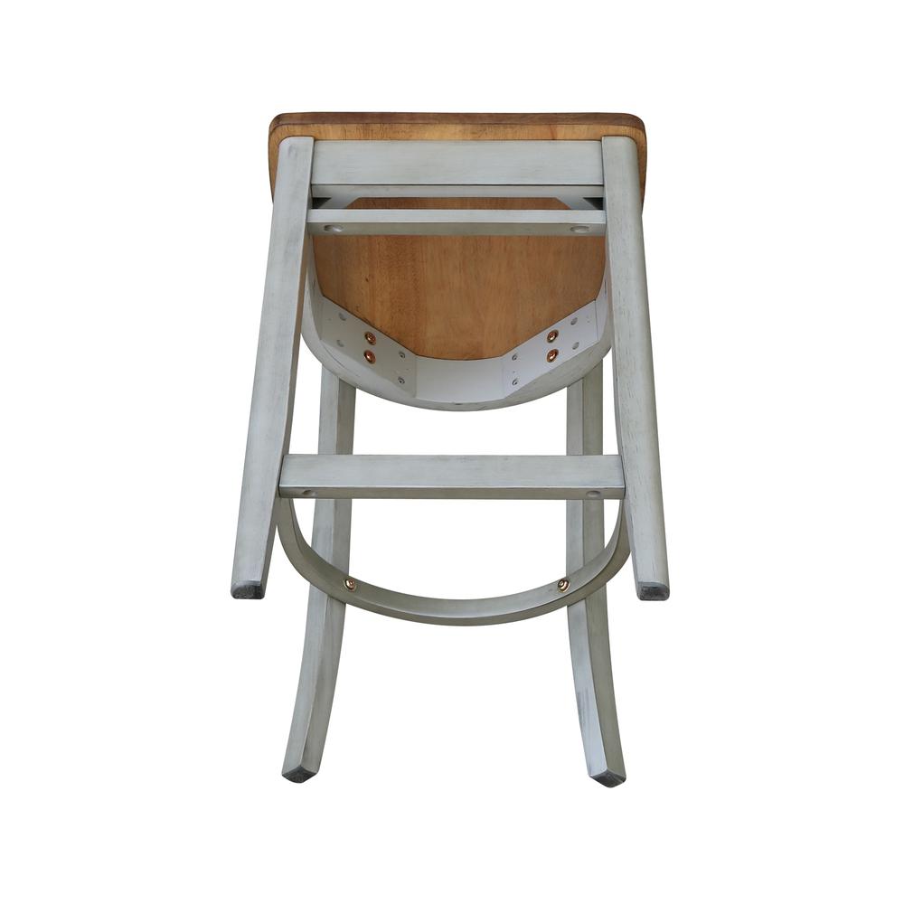 Emily Counterheight Stool - 24" Seat Height, Hickory/Stone. Picture 3