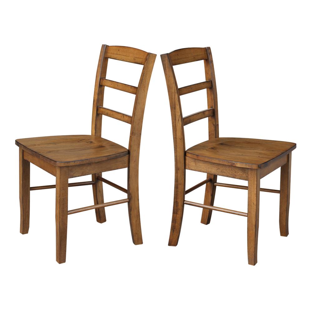 Set of Two Madrid Ladderback Chairs, Pecan. Picture 6