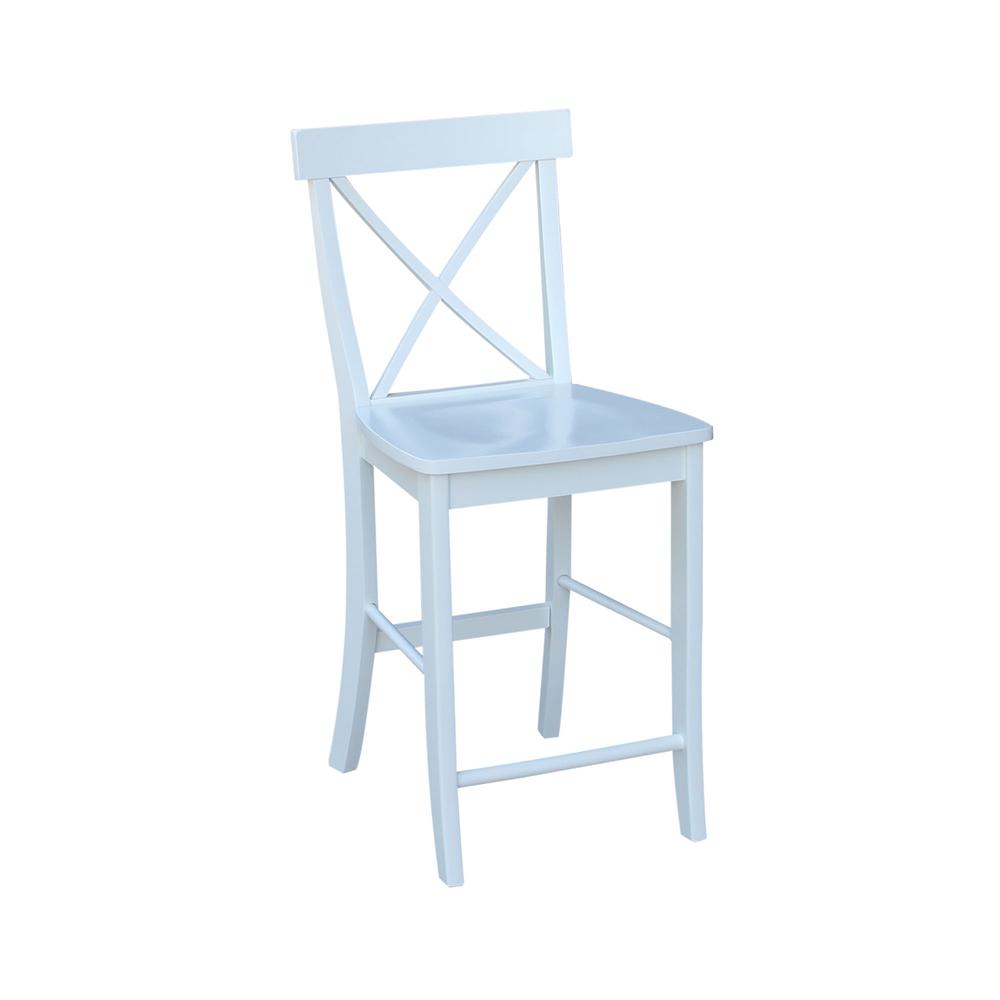 X-Back Counter height Stool - 24" Seat Height, White. Picture 9