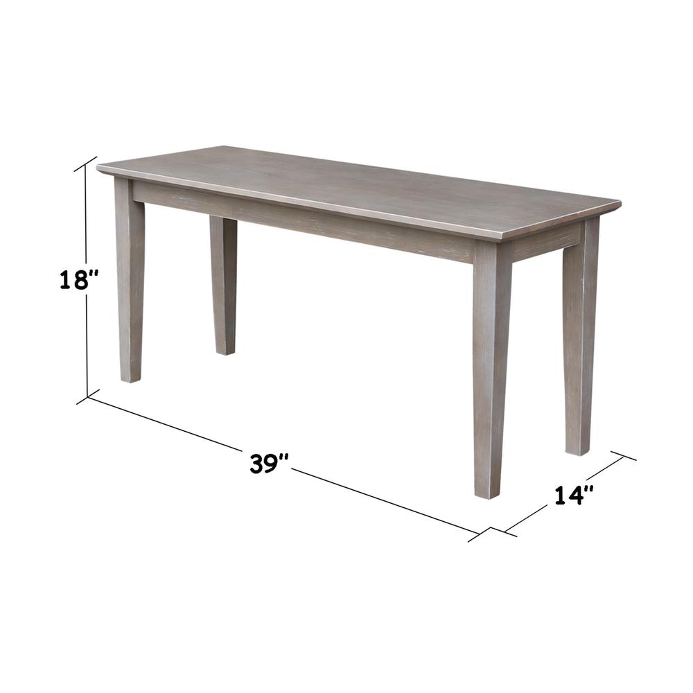 Shaker Styled Bench , Washed Gray Taupe. Picture 5