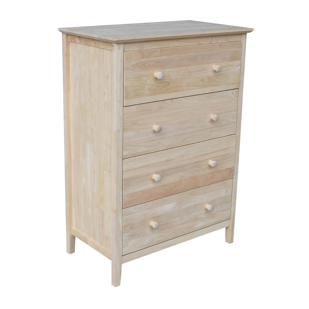 Chest With 4 Drawers, Unfinished. Picture 9