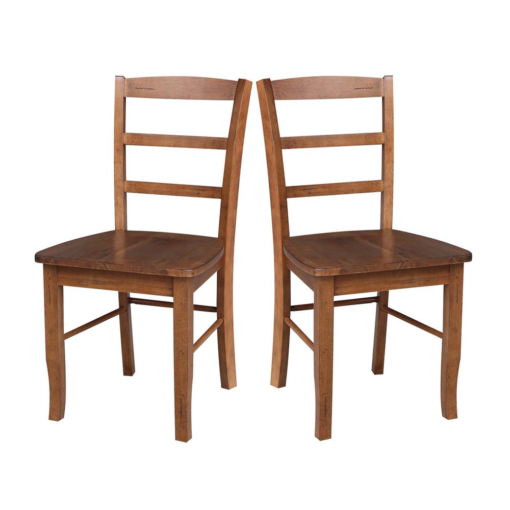 Madrid Ladderback Chairs - Set of 2, Distressed Oak. Picture 5