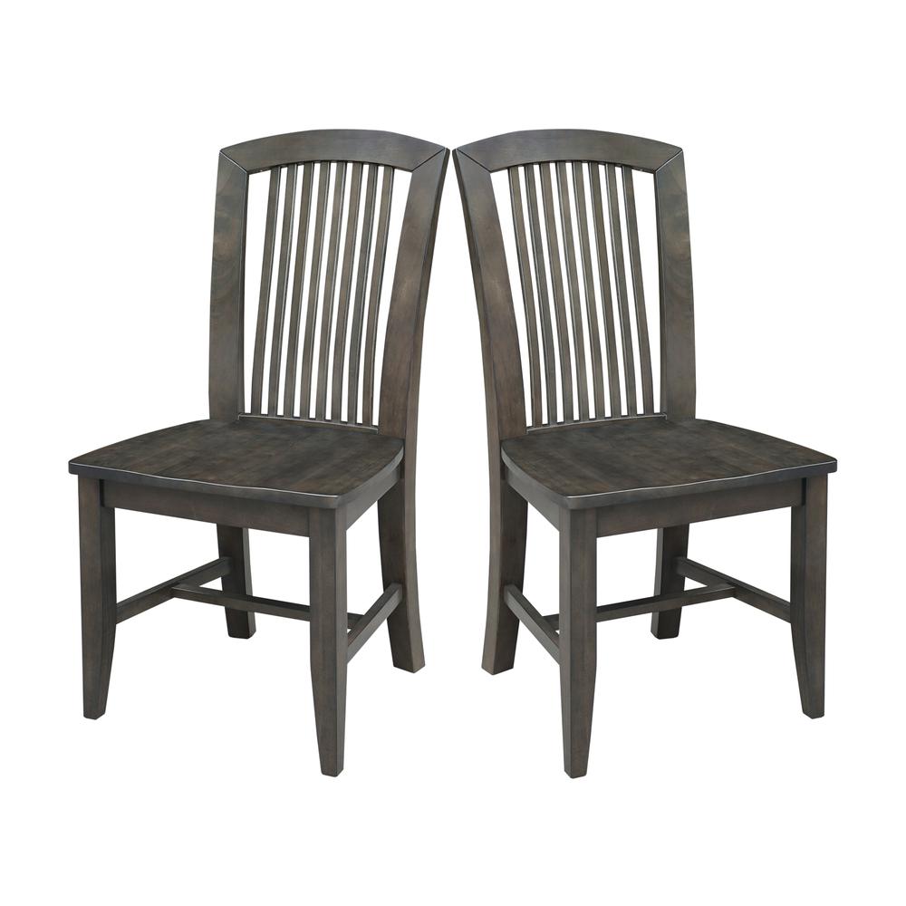 Set of Two Solid Wood Soma Mission Dining Chairs in Coal. Picture 1