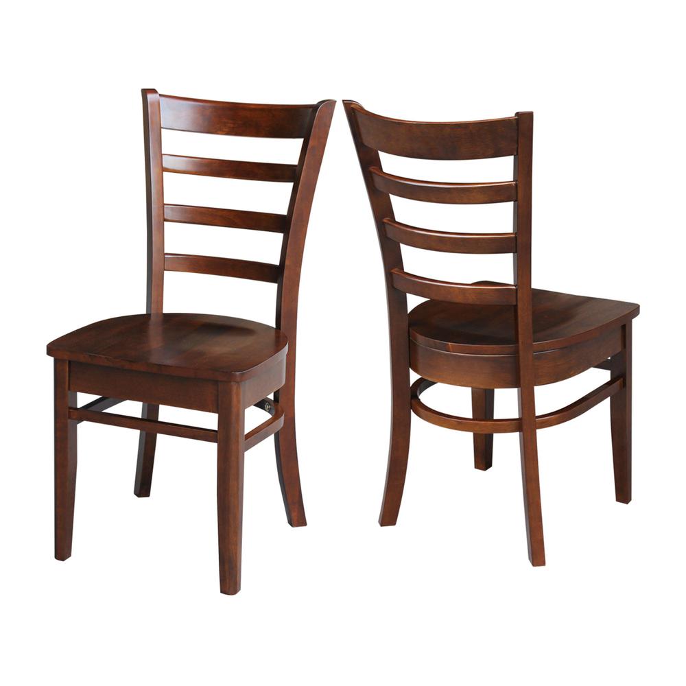 Set of Two Emily Side Chairs, Espresso. Picture 8