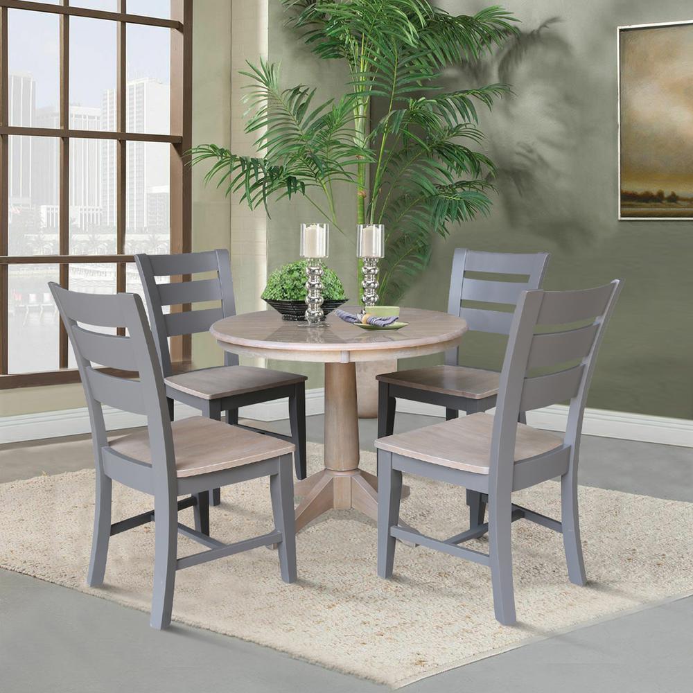 36" Round Top Pedestal Table with 4 Chairs. Picture 2