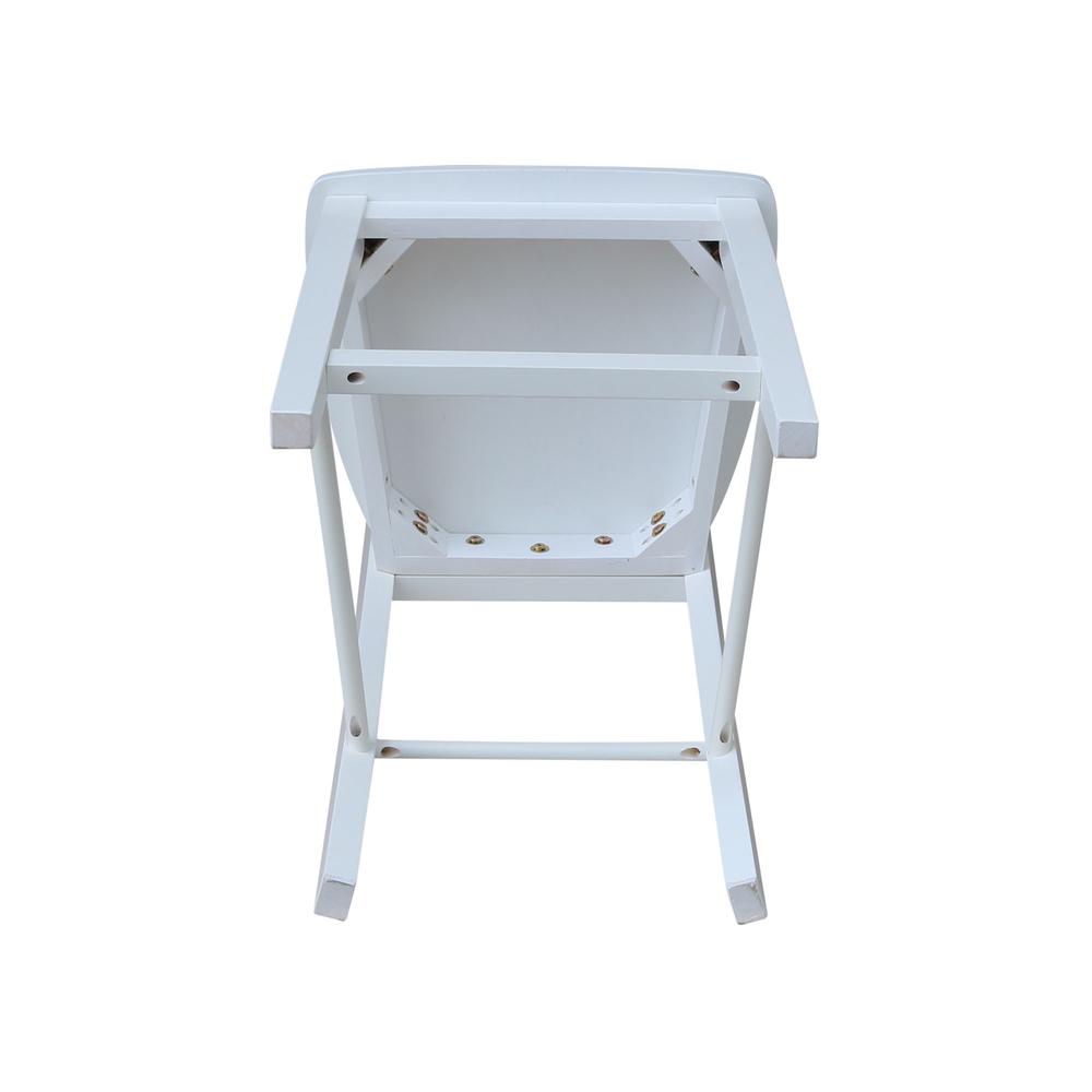 Madrid Counter height Stool - 24" Seat Height, White. Picture 3