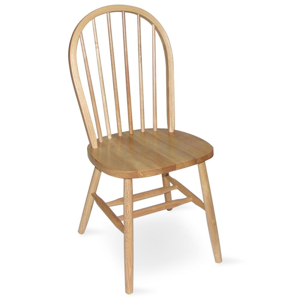 Windsor 37" High Spindleback Chair - Plain Legs, Natural. Picture 2