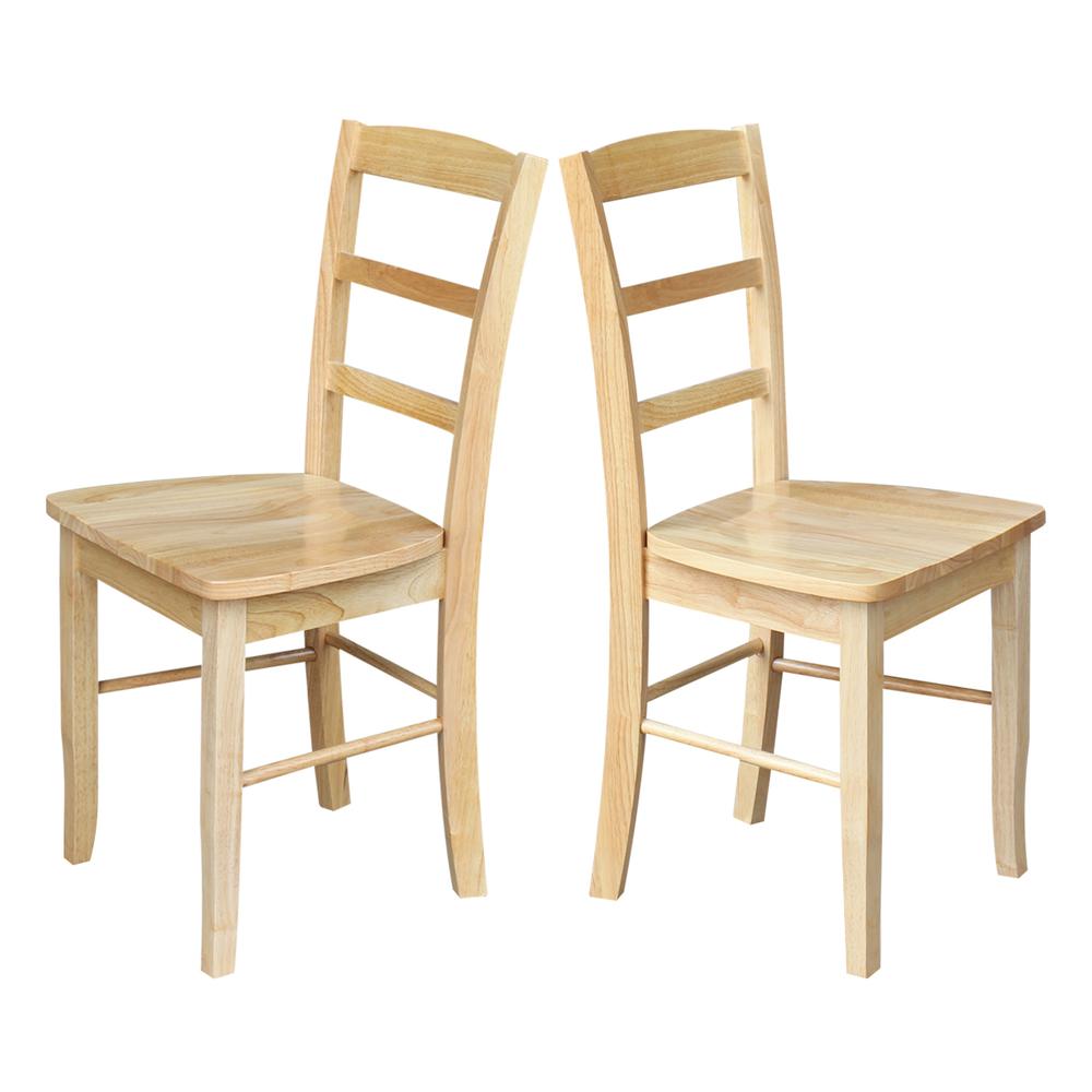Set of Two Madrid Ladderback Chairs, Natural. Picture 3